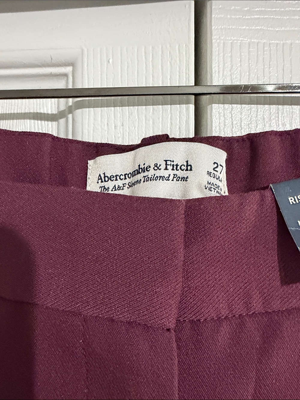 Abercrombie & Fitch- A&F Sloane Tailored Wide Leg Pants Maroon - Picture 5 of 6